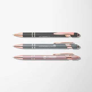 Mineral Alpha Soft Touch Pen with Rose Gold Trim